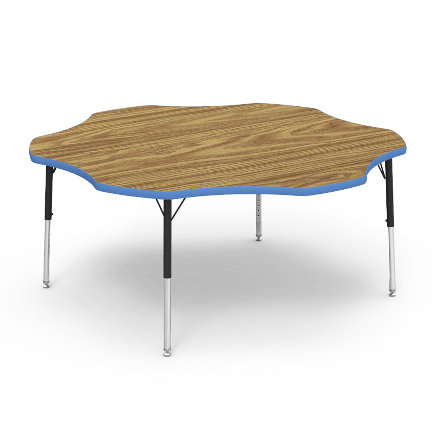 Virco 48FLOW60LO - Virco 4000 Series Flower Activity Table with Heavy Duty Laminate Top - Preschool Height Adjustable Legs (60" Diameter x 17"-25"H) - SchoolOutlet