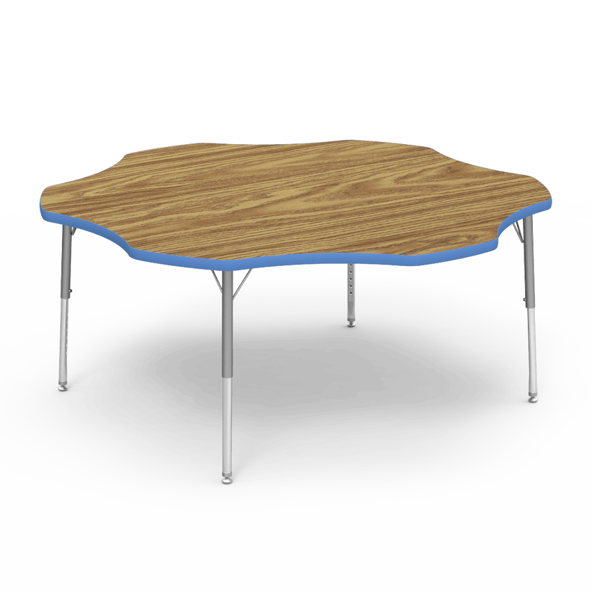 Virco 48FLOW60LO - Virco 4000 Series Flower Activity Table with Heavy Duty Laminate Top - Preschool Height Adjustable Legs (60" Diameter x 17"-25"H) - SchoolOutlet