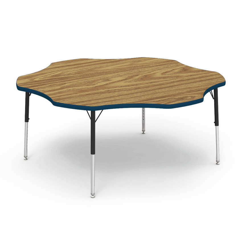 Virco 48FLOW60LO - Virco 4000 Series Flower Activity Table with Heavy Duty Laminate Top - Preschool Height Adjustable Legs (60" Diameter x 17"-25"H) - SchoolOutlet