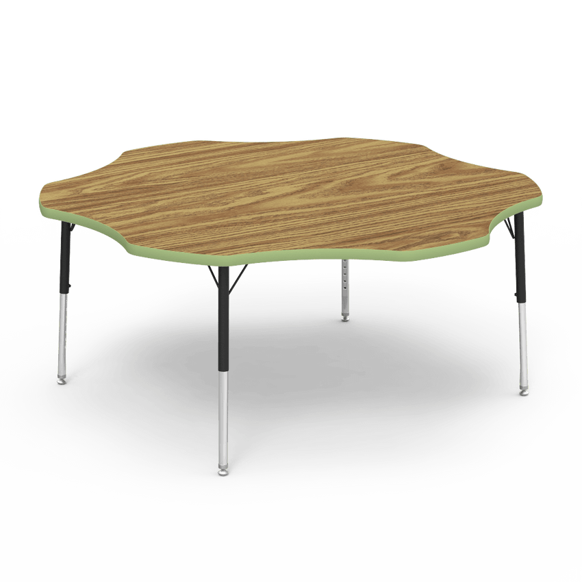 Virco 48FLOW60LO - Virco 4000 Series Flower Activity Table with Heavy Duty Laminate Top - Preschool Height Adjustable Legs (60" Diameter x 17"-25"H) - SchoolOutlet
