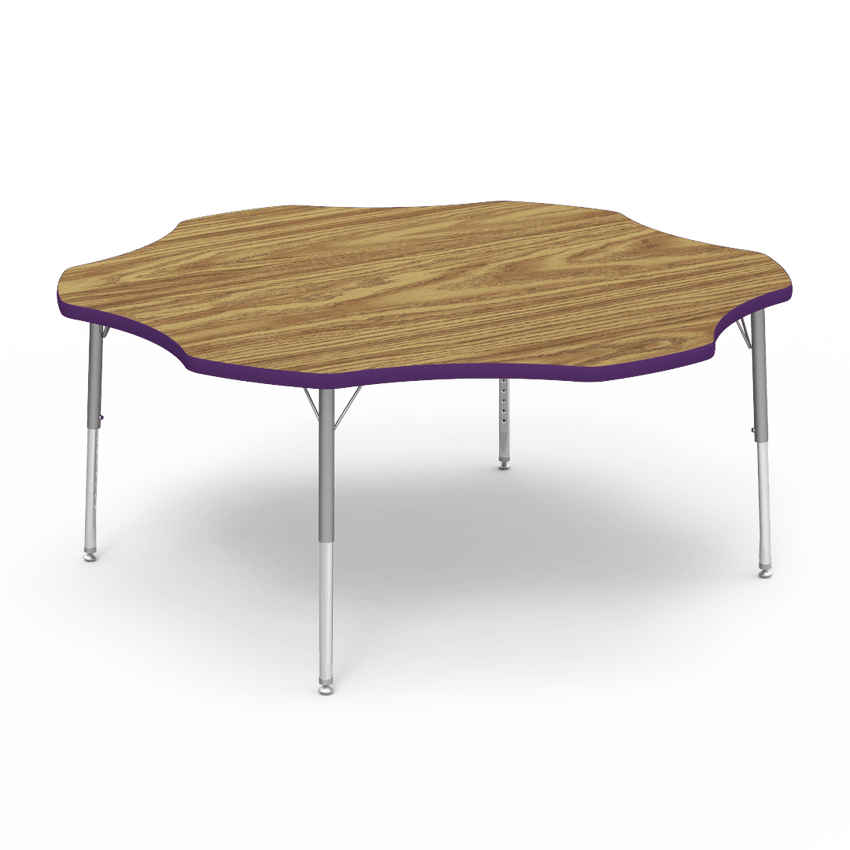 Virco 48FLOW60LO - Virco 4000 Series Flower Activity Table with Heavy Duty Laminate Top - Preschool Height Adjustable Legs (60" Diameter x 17"-25"H) - SchoolOutlet