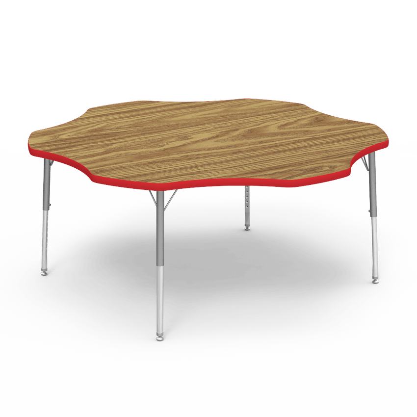Virco 48FLOW60LO - Virco 4000 Series Flower Activity Table with Heavy Duty Laminate Top - Preschool Height Adjustable Legs (60" Diameter x 17"-25"H) - SchoolOutlet