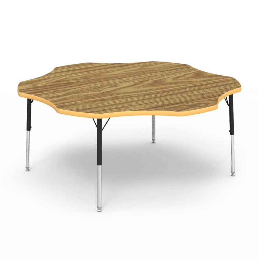 Virco 48FLOW60LO - Virco 4000 Series Flower Activity Table with Heavy Duty Laminate Top - Preschool Height Adjustable Legs (60" Diameter x 17"-25"H) - SchoolOutlet