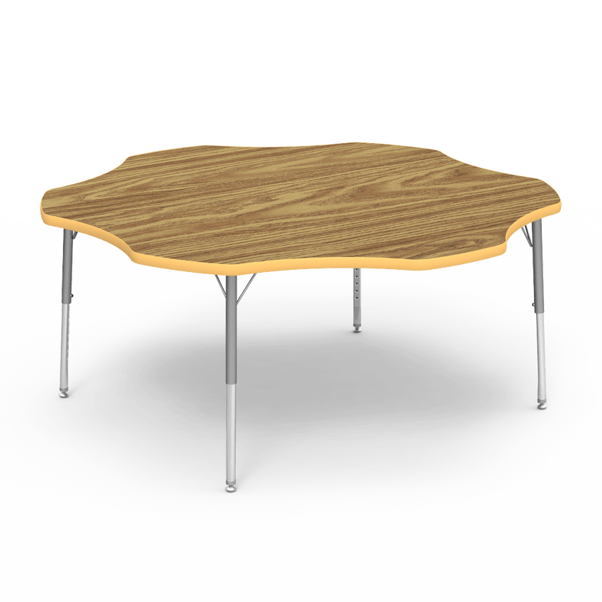 Virco 48FLOW60LO - Virco 4000 Series Flower Activity Table with Heavy Duty Laminate Top - Preschool Height Adjustable Legs (60" Diameter x 17"-25"H) - SchoolOutlet