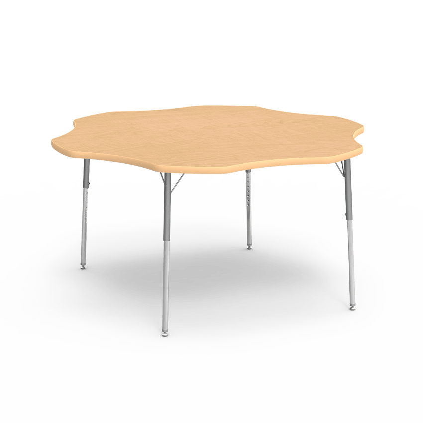 Virco 48FLOW60W - Flower Activity Table with Heavy Duty Laminate Top, Adjustable WheelChair Height Legs (60" Diameter x 22-30"H) - SchoolOutlet