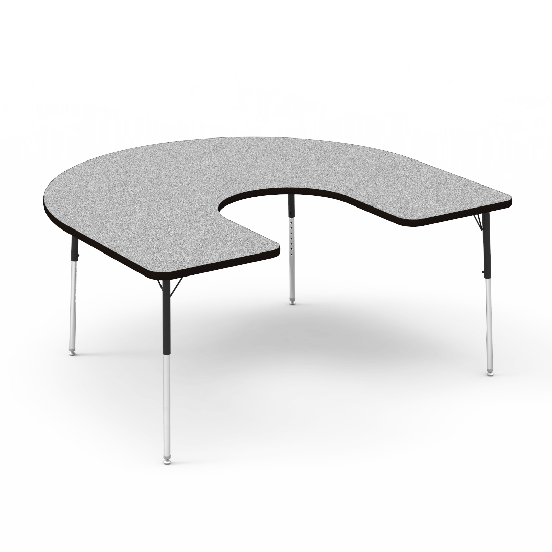 Virco 48HORSE60 - Virco 4000 Series Horseshoe Activity Table with Heavy Duty Laminate Top and Adjustable Height Legs (60"W x 66"L x 22"-30"H) - SchoolOutlet