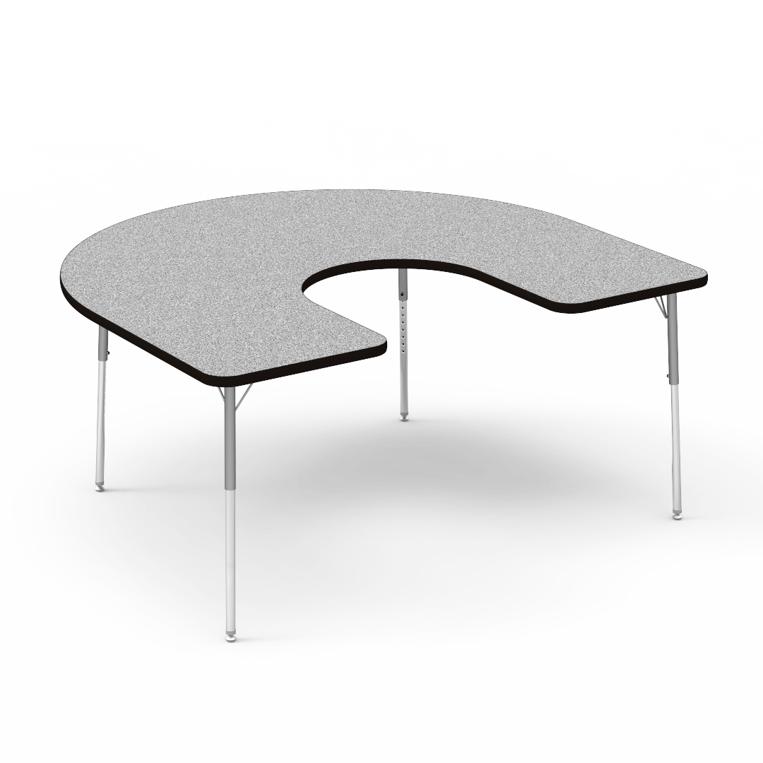 Virco 48HORSE60 - Virco 4000 Series Horseshoe Activity Table with Heavy Duty Laminate Top and Adjustable Height Legs (60"W x 66"L x 22"-30"H) - SchoolOutlet