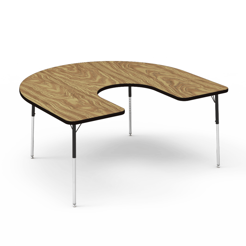 Virco 48HORSE60 - Virco 4000 Series Horseshoe Activity Table with Heavy Duty Laminate Top and Adjustable Height Legs (60"W x 66"L x 22"-30"H) - SchoolOutlet