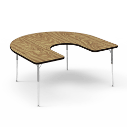 Virco 48HORSE60 - Virco 4000 Series Horseshoe Activity Table with Heavy Duty Laminate Top and Adjustable Height Legs (60"W x 66"L x 22"-30"H)