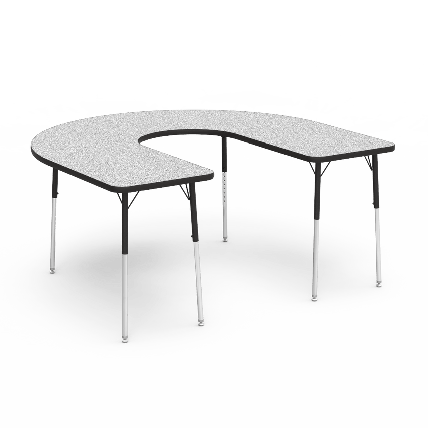 Virco 48HORSE60DC - Virco 4000 Series Deep Cut Horseshoe Activity Table with Heavy Duty Laminate Top (60"W x 66"L x 22-30"H) - SchoolOutlet