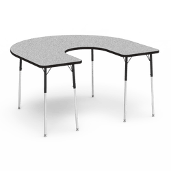 Virco 48HORSE60DCW- Deep Cut Horseshoe 60" x 66" Activity Table, 1 1/8 inch Thick Laminate Top with Deep Center, Adjustable WheelChair Height Legs (Virco 48HORSE60DCW)