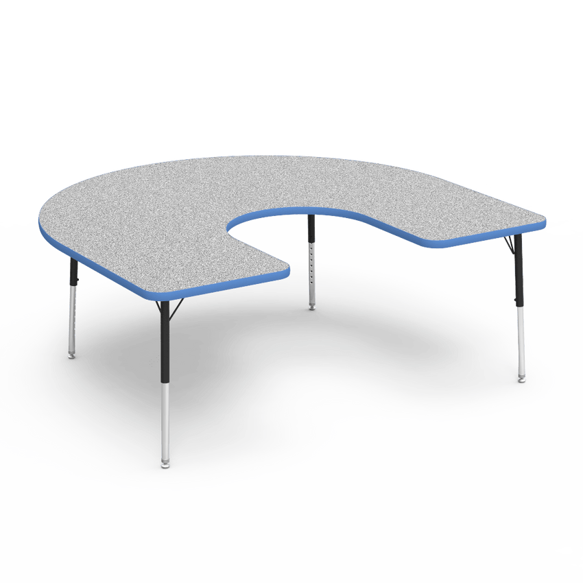 Virco 48HORSE60LO - 4000 Series Horseshoe Activity Table with Heavy Duty Laminate Top - Preschool Height Adjustable Legs (60"W x 66"L x 17"-25"H) - SchoolOutlet