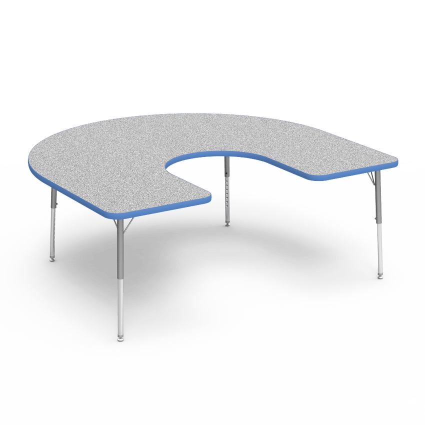 Virco 48HORSE60LO - 4000 Series Horseshoe Activity Table with Heavy Duty Laminate Top - Preschool Height Adjustable Legs (60"W x 66"L x 17"-25"H) - SchoolOutlet