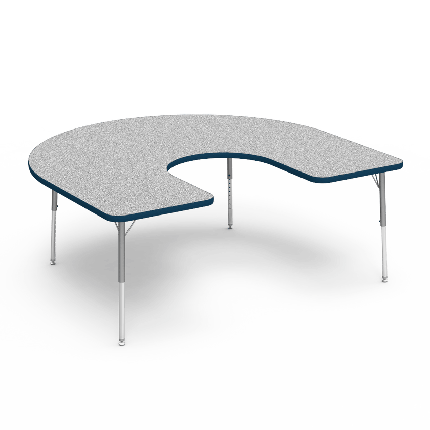 Virco 48HORSE60LO - 4000 Series Horseshoe Activity Table with Heavy Duty Laminate Top - Preschool Height Adjustable Legs (60"W x 66"L x 17"-25"H) - SchoolOutlet