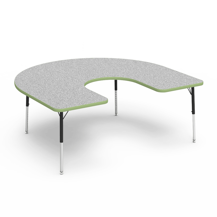 Virco 48HORSE60LO - 4000 Series Horseshoe Activity Table with Heavy Duty Laminate Top - Preschool Height Adjustable Legs (60"W x 66"L x 17"-25"H) - SchoolOutlet