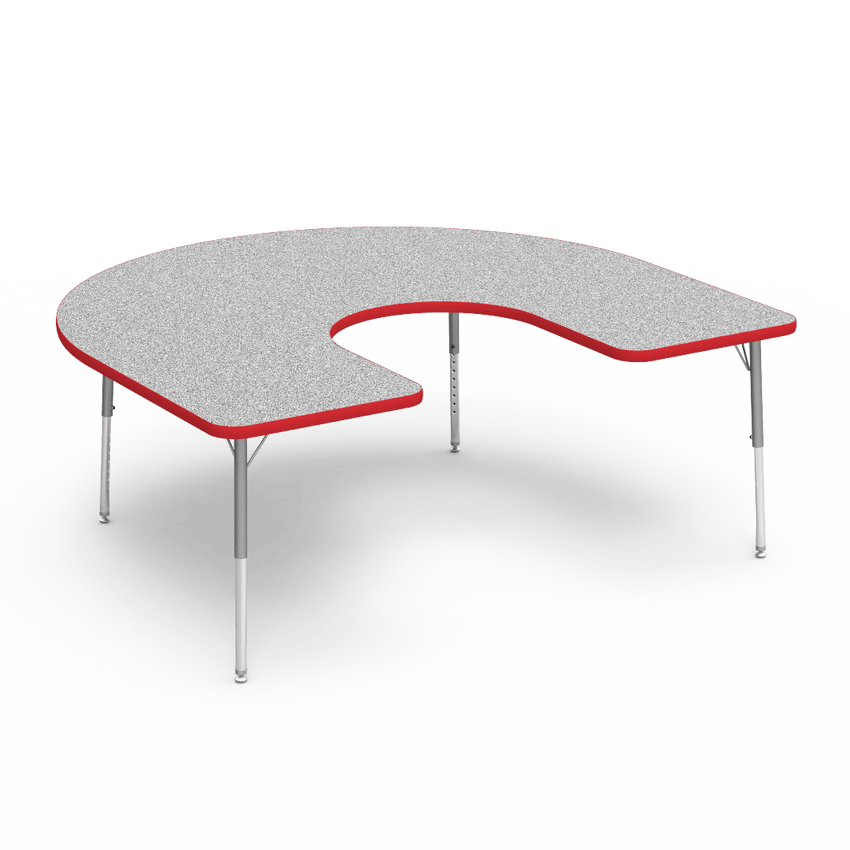 Virco 48HORSE60LO - 4000 Series Horseshoe Activity Table with Heavy Duty Laminate Top - Preschool Height Adjustable Legs (60"W x 66"L x 17"-25"H) - SchoolOutlet