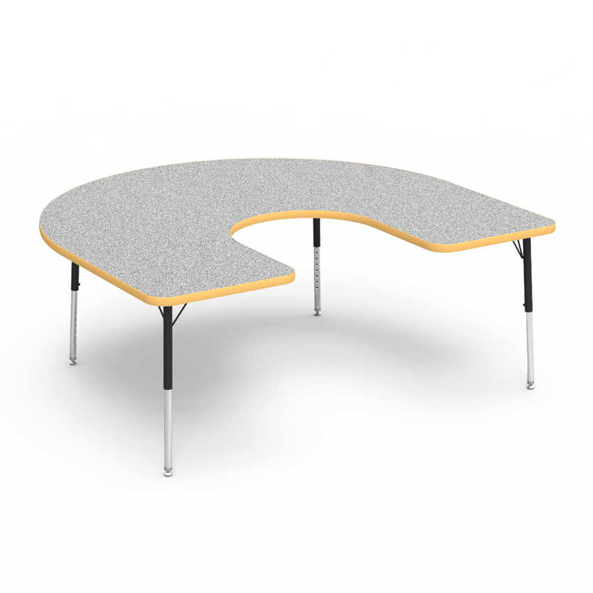 Virco 48HORSE60LO - 4000 Series Horseshoe Activity Table with Heavy Duty Laminate Top - Preschool Height Adjustable Legs (60"W x 66"L x 17"-25"H) - SchoolOutlet