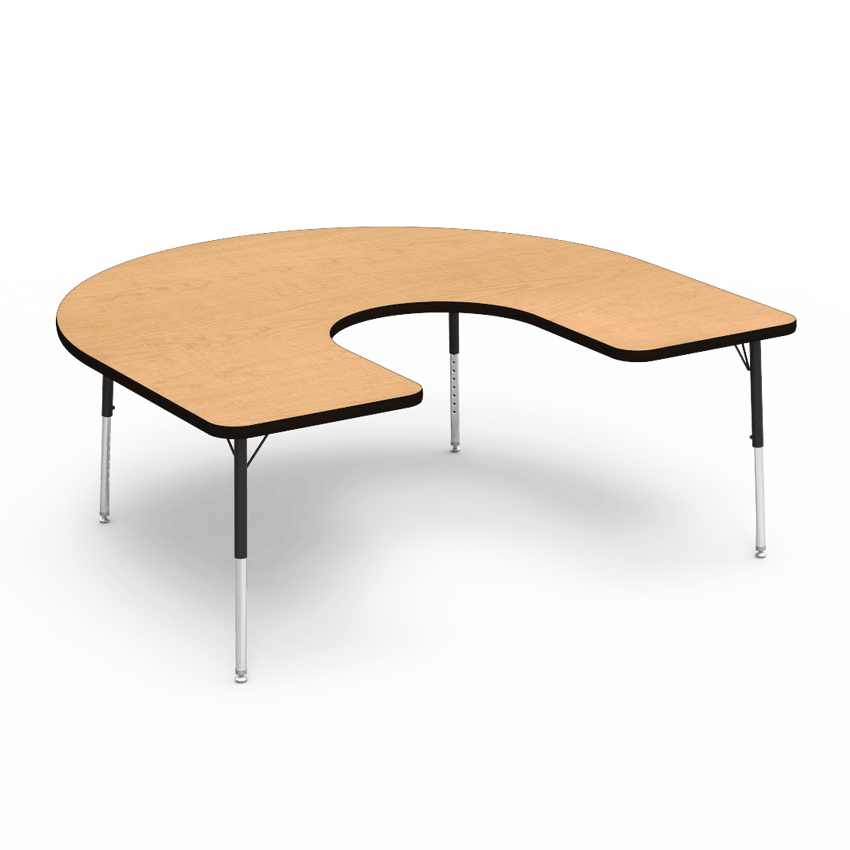 Virco 48HORSE60LO - 4000 Series Horseshoe Activity Table with Heavy Duty Laminate Top - Preschool Height Adjustable Legs (60"W x 66"L x 17"-25"H) - SchoolOutlet