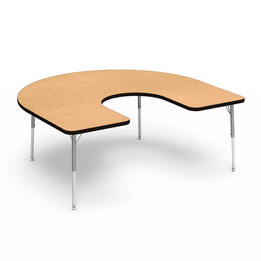 Virco 48HORSE60LO - 4000 Series Horseshoe Activity Table with Heavy Duty Laminate Top - Preschool Height Adjustable Legs (60"W x 66"L x 17"-25"H) - SchoolOutlet