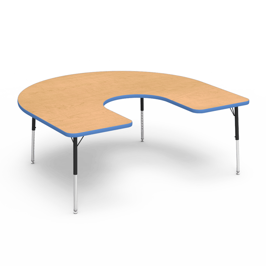 Virco 48HORSE60LO - 4000 Series Horseshoe Activity Table with Heavy Duty Laminate Top - Preschool Height Adjustable Legs (60"W x 66"L x 17"-25"H) - SchoolOutlet