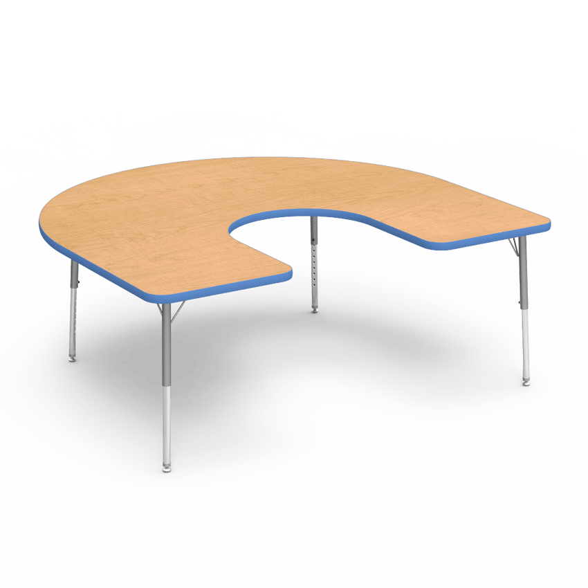 Virco 48HORSE60LO - 4000 Series Horseshoe Activity Table with Heavy Duty Laminate Top - Preschool Height Adjustable Legs (60"W x 66"L x 17"-25"H) - SchoolOutlet