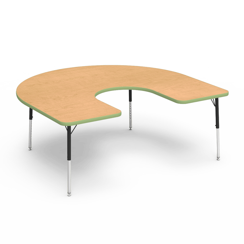 Virco 48HORSE60LO - 4000 Series Horseshoe Activity Table with Heavy Duty Laminate Top - Preschool Height Adjustable Legs (60"W x 66"L x 17"-25"H) - SchoolOutlet