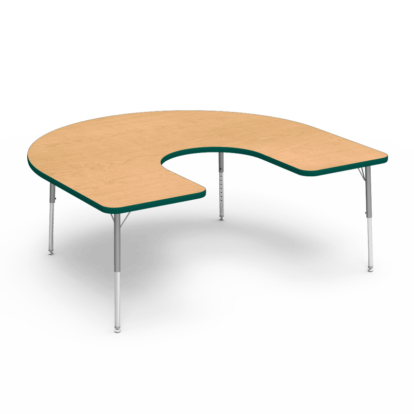 Virco 48HORSE60LO - 4000 Series Horseshoe Activity Table with Heavy Duty Laminate Top - Preschool Height Adjustable Legs (60"W x 66"L x 17"-25"H) - SchoolOutlet