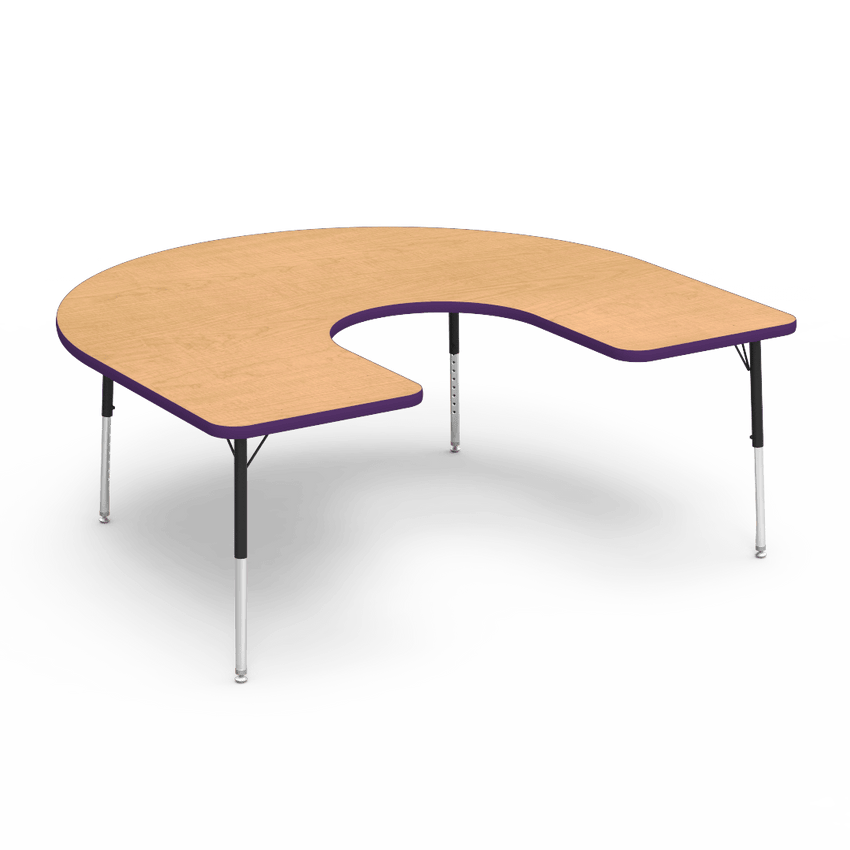 Virco 48HORSE60LO - 4000 Series Horseshoe Activity Table with Heavy Duty Laminate Top - Preschool Height Adjustable Legs (60"W x 66"L x 17"-25"H) - SchoolOutlet