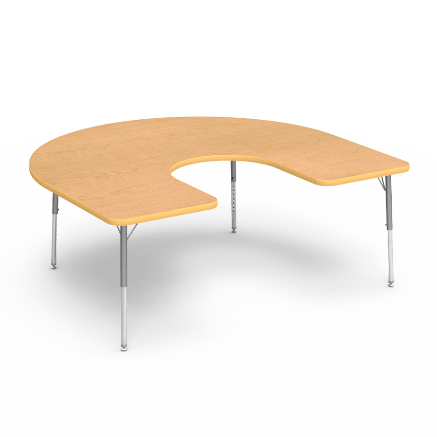 Virco 48HORSE60LO - 4000 Series Horseshoe Activity Table with Heavy Duty Laminate Top - Preschool Height Adjustable Legs (60"W x 66"L x 17"-25"H) - SchoolOutlet