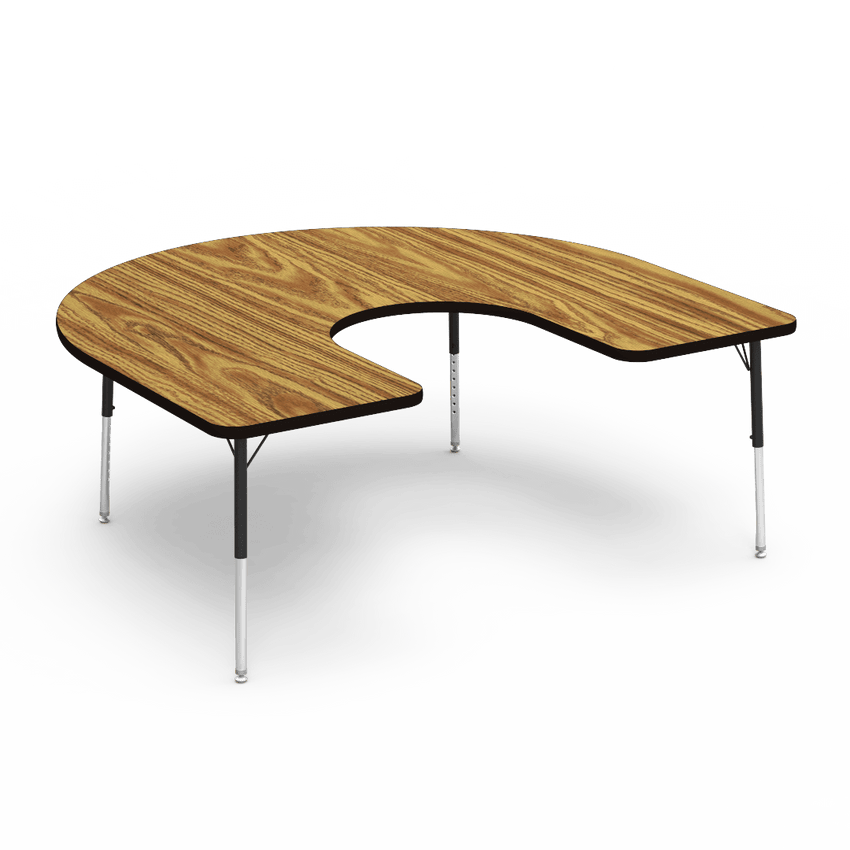 Virco 48HORSE60LO - 4000 Series Horseshoe Activity Table with Heavy Duty Laminate Top - Preschool Height Adjustable Legs (60"W x 66"L x 17"-25"H) - SchoolOutlet