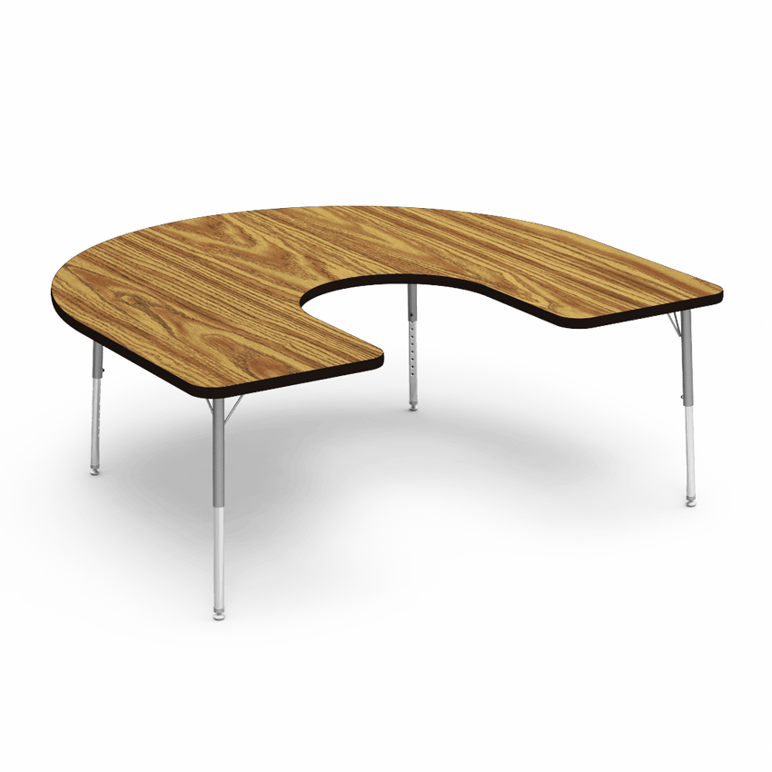 Virco 48HORSE60LO - 4000 Series Horseshoe Activity Table with Heavy Duty Laminate Top - Preschool Height Adjustable Legs (60"W x 66"L x 17"-25"H) - SchoolOutlet