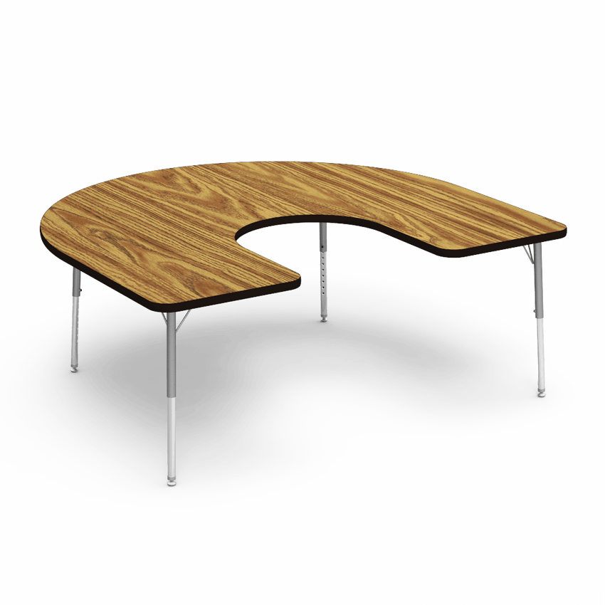 Virco 48HORSE60LO - 4000 Series Horseshoe Activity Table with Heavy Duty Laminate Top - Preschool Height Adjustable Legs (60"W x 66"L x 17"-25"H) - SchoolOutlet