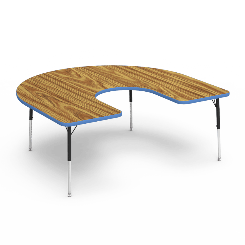 Virco 48HORSE60LO - 4000 Series Horseshoe Activity Table with Heavy Duty Laminate Top - Preschool Height Adjustable Legs (60"W x 66"L x 17"-25"H) - SchoolOutlet