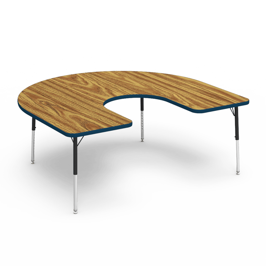 Virco 48HORSE60LO - 4000 Series Horseshoe Activity Table with Heavy Duty Laminate Top - Preschool Height Adjustable Legs (60"W x 66"L x 17"-25"H) - SchoolOutlet