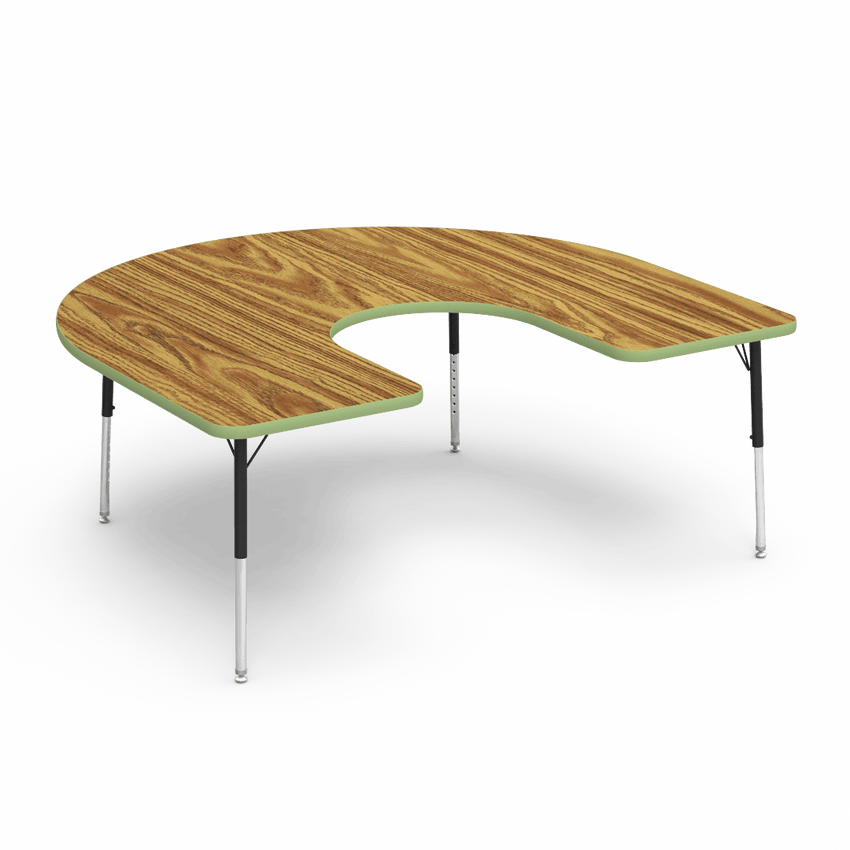 Virco 48HORSE60LO - 4000 Series Horseshoe Activity Table with Heavy Duty Laminate Top - Preschool Height Adjustable Legs (60"W x 66"L x 17"-25"H) - SchoolOutlet
