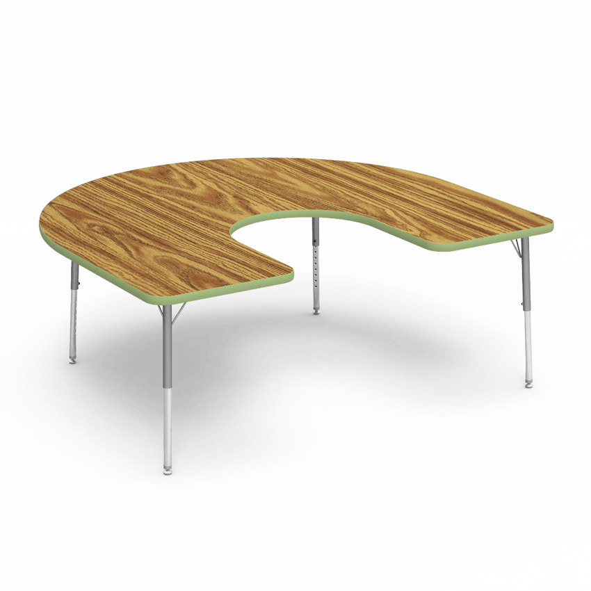Virco 48HORSE60LO - 4000 Series Horseshoe Activity Table with Heavy Duty Laminate Top - Preschool Height Adjustable Legs (60"W x 66"L x 17"-25"H) - SchoolOutlet