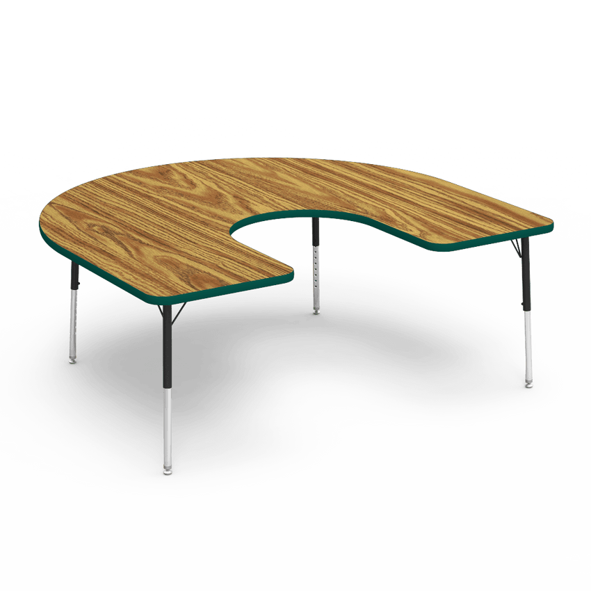 Virco 48HORSE60LO - 4000 Series Horseshoe Activity Table with Heavy Duty Laminate Top - Preschool Height Adjustable Legs (60"W x 66"L x 17"-25"H) - SchoolOutlet