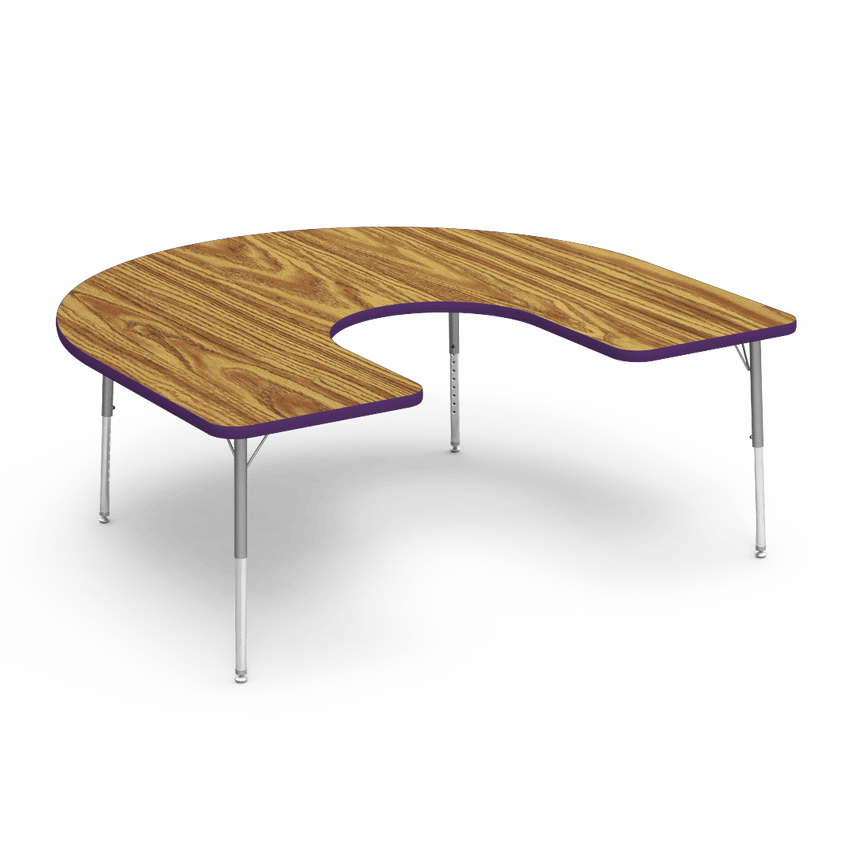 Virco 48HORSE60LO - 4000 Series Horseshoe Activity Table with Heavy Duty Laminate Top - Preschool Height Adjustable Legs (60"W x 66"L x 17"-25"H) - SchoolOutlet