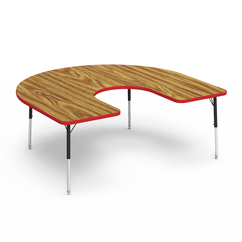 Virco 48HORSE60LO - 4000 Series Horseshoe Activity Table with Heavy Duty Laminate Top - Preschool Height Adjustable Legs (60"W x 66"L x 17"-25"H) - SchoolOutlet