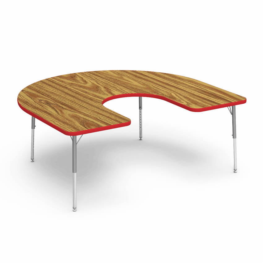 Virco 48HORSE60LO - 4000 Series Horseshoe Activity Table with Heavy Duty Laminate Top - Preschool Height Adjustable Legs (60"W x 66"L x 17"-25"H) - SchoolOutlet