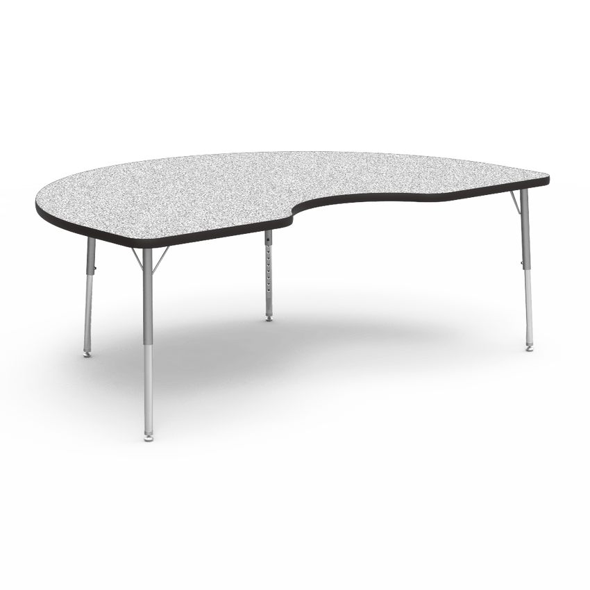 Virco 48KID72LO - 4000 Series Kidney Activity Table with Heavy Duty Laminate Top - Preschool Height Adjustable Legs (48"W x 72"L x 17"-25"H) - SchoolOutlet