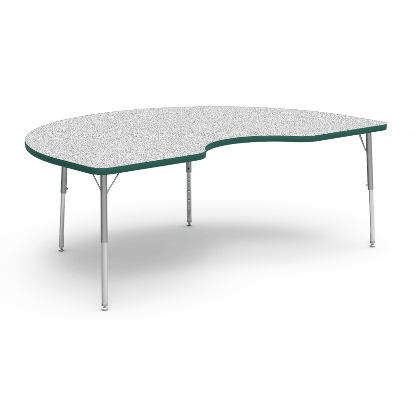 Virco 48KID72LO - 4000 Series Kidney Activity Table with Heavy Duty Laminate Top - Preschool Height Adjustable Legs (48"W x 72"L x 17"-25"H) - SchoolOutlet