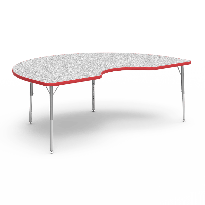 Virco 48KID72LO - 4000 Series Kidney Activity Table with Heavy Duty Laminate Top - Preschool Height Adjustable Legs (48"W x 72"L x 17"-25"H) - SchoolOutlet