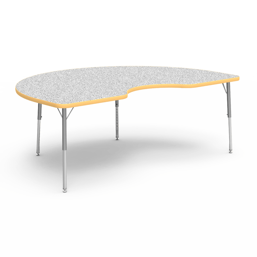 Virco 48KID72LO - 4000 Series Kidney Activity Table with Heavy Duty Laminate Top - Preschool Height Adjustable Legs (48"W x 72"L x 17"-25"H) - SchoolOutlet