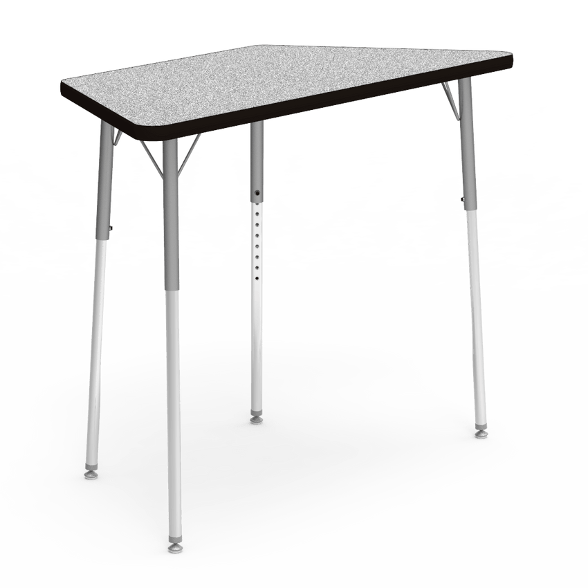 Virco 48TRAP48 - Virco 4000 Series Trapezoid Activity Table with Heavy Duty Laminate Top (24"W x 48"L x 22"-30"H) - SchoolOutlet