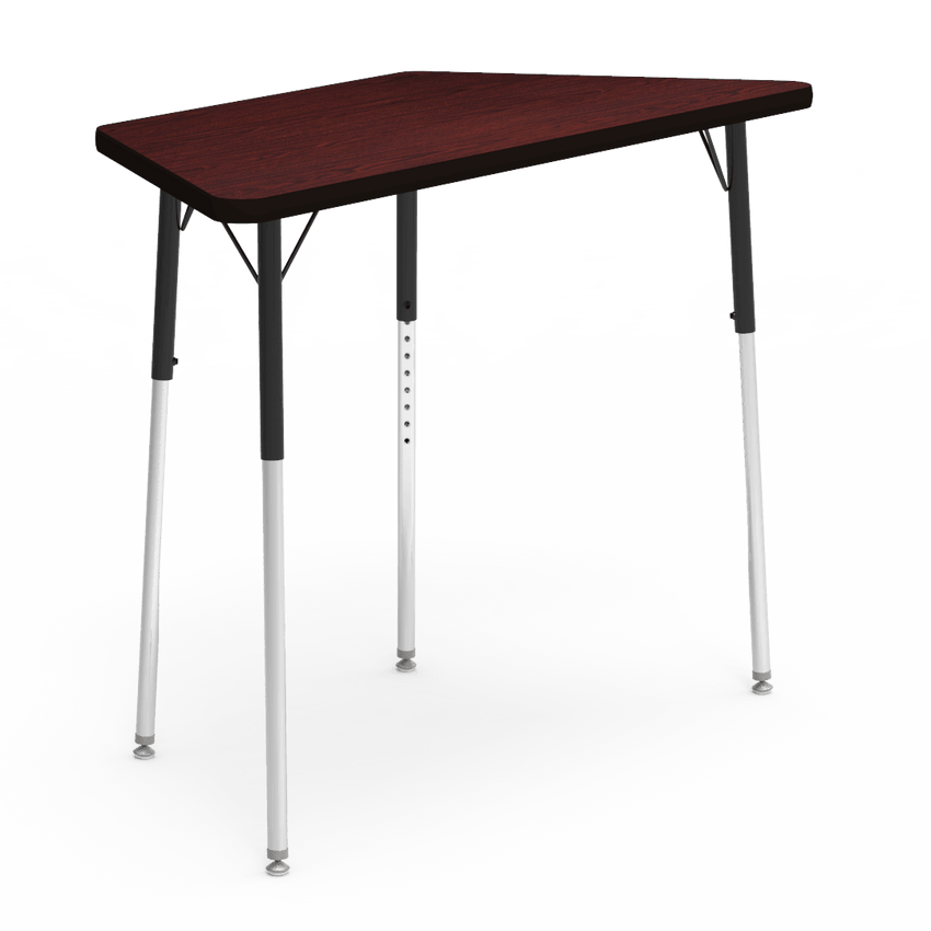 Virco 48TRAP48 - Virco 4000 Series Trapezoid Activity Table with Heavy Duty Laminate Top (24"W x 48"L x 22"-30"H) - SchoolOutlet