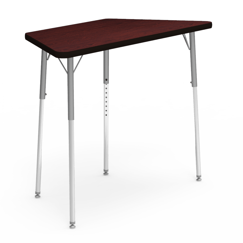 Virco 48TRAP48 - Virco 4000 Series Trapezoid Activity Table with Heavy Duty Laminate Top (24"W x 48"L x 22"-30"H) - SchoolOutlet