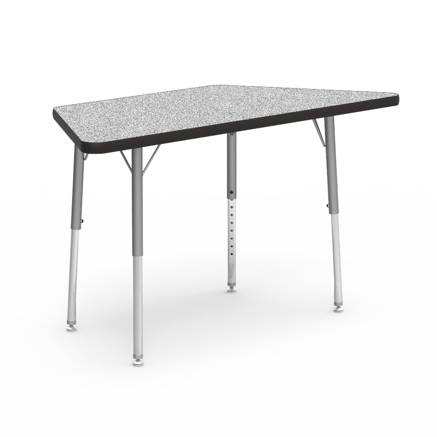 Trapezoid Activity Table with Heavy Duty Laminate Top - Preschool Height Adjustable Legs (24"W x 48"L x 17-25"H) - SchoolOutlet