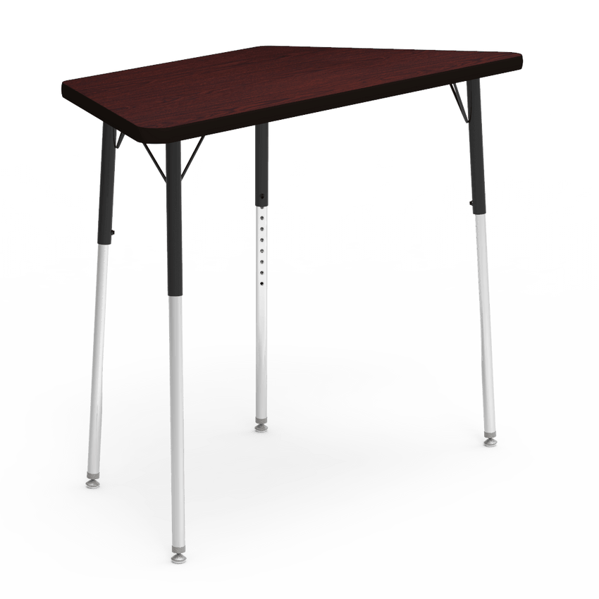 Virco 48TRAP48W- Trapezoid 24" x48" Activity Table, 1 1/8 inch Thick Laminate Top, Adjustable WheelChair Height Legs (Virco 48TRAP48W) - SchoolOutlet