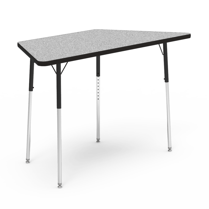 Virco 48TRAP60W- Trapezoid 30" x 60" Activity Table, 1 1/8 inch Thick Laminate Top, Adjustable WheelChair Height Legs (Virco 48TRAP60W) - SchoolOutlet